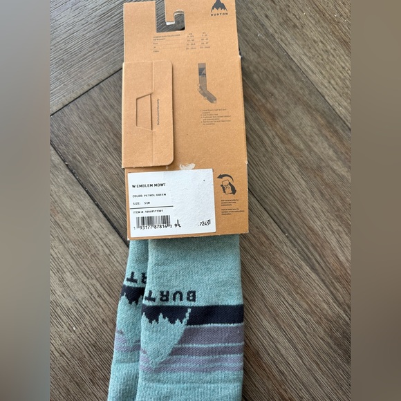 NWT Burton petrol green women’s emblem mid weight socks - Picture 3 of 6